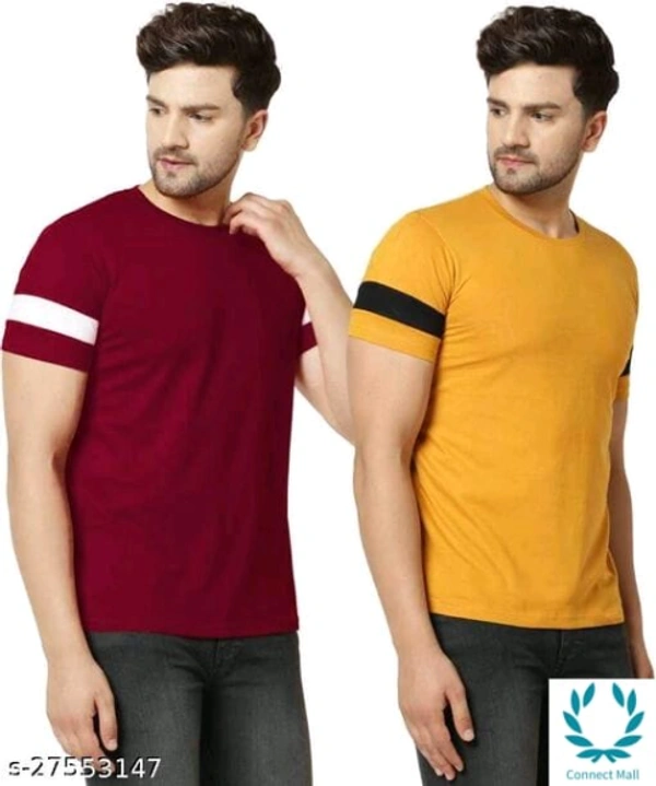 Tazo Cotton T-Shirts For Men  - M, Cotton Blend, Multipack :2